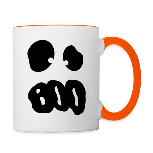 Tasse zweifarbig "Happy Halloween" - Weiß/Orange