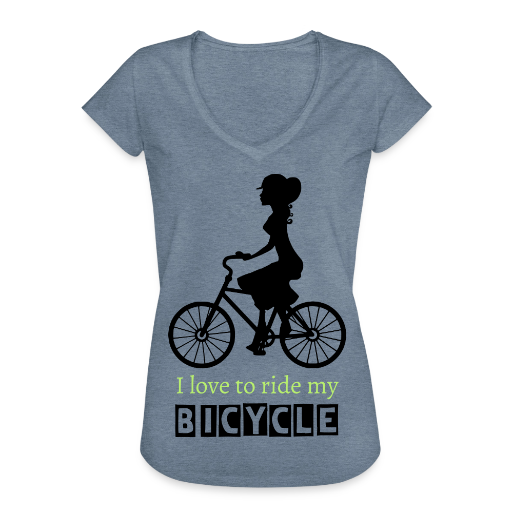 Vintage T-Shirt Damen "Bicycle" - Vintage Denim