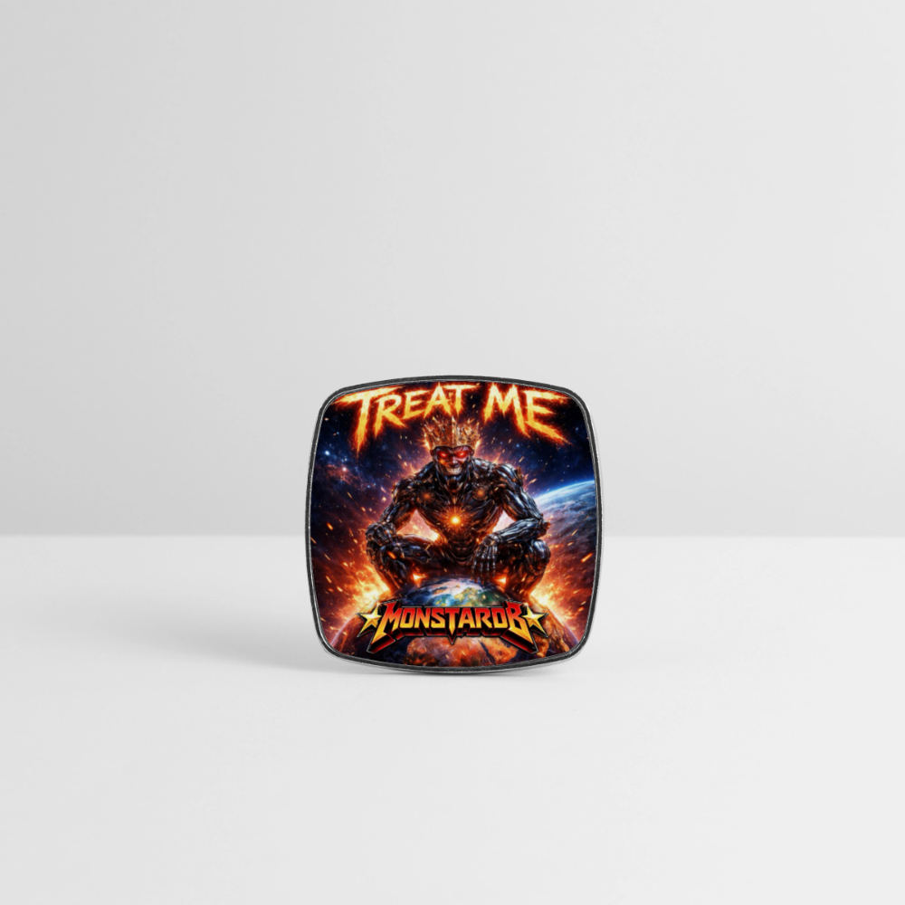 Viereckiger Kühlschrankmagnet "Treat me" - Weiß