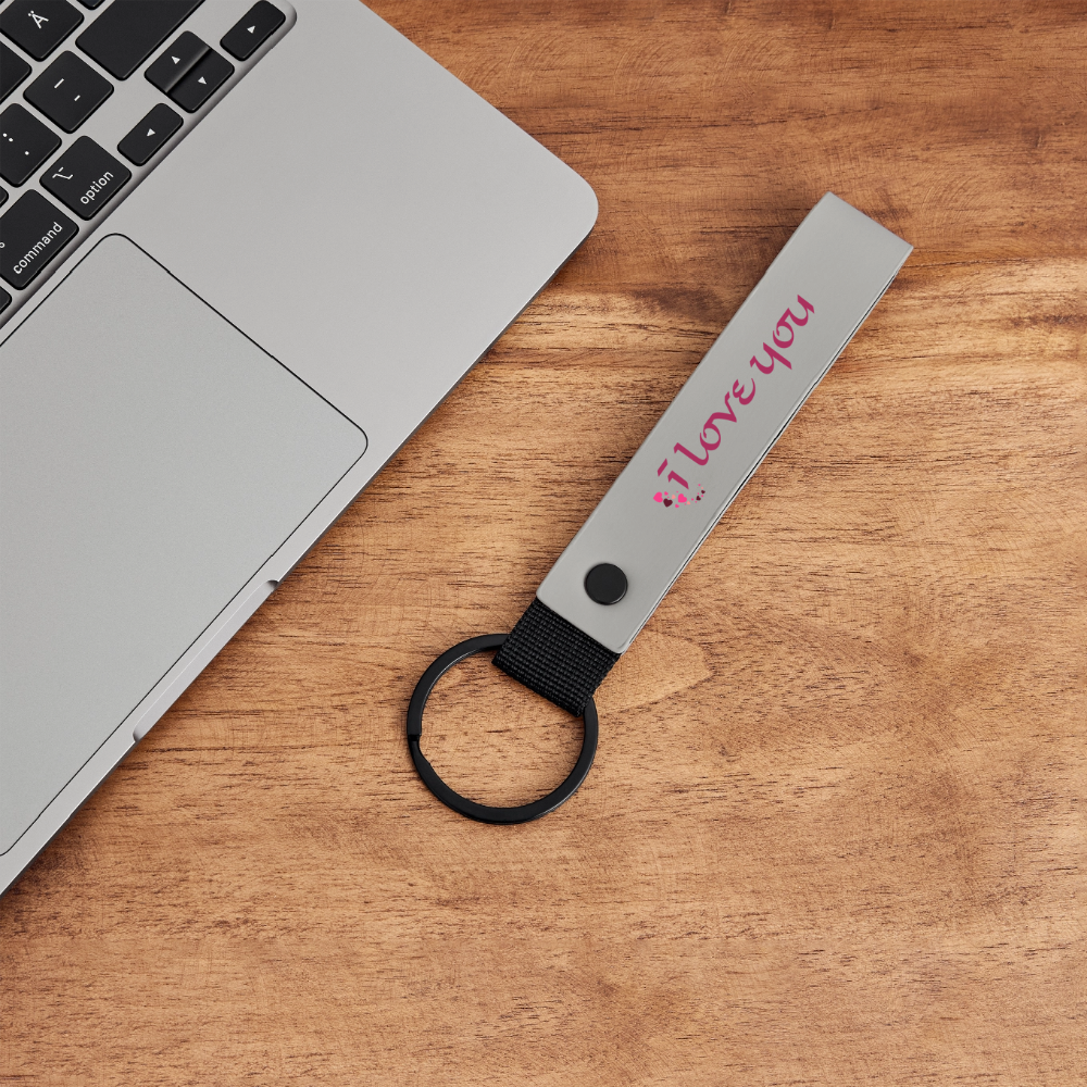 Schlüsselanhänger "love you" - Hellgrau