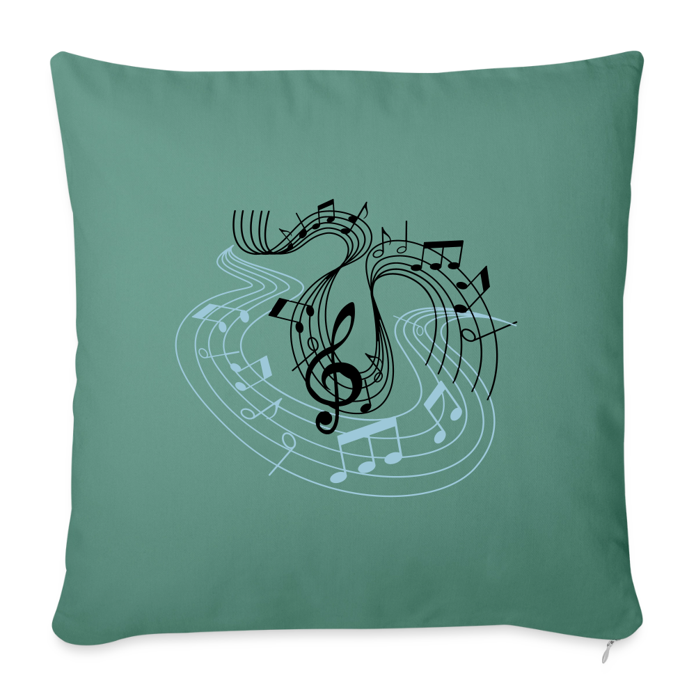 Sofakissen mit Füllung 44 x 44 cm "Musiknoten" - Tanngrün