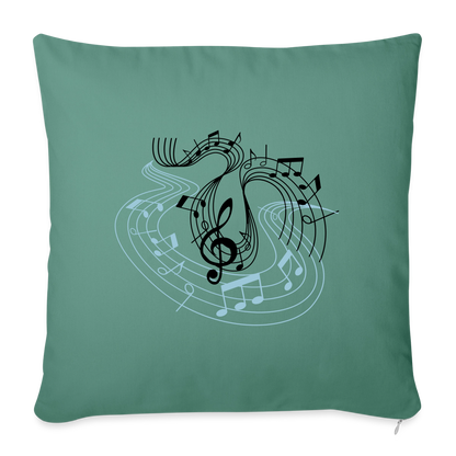 Sofakissen mit Füllung 44 x 44 cm "Musiknoten" - Tanngrün