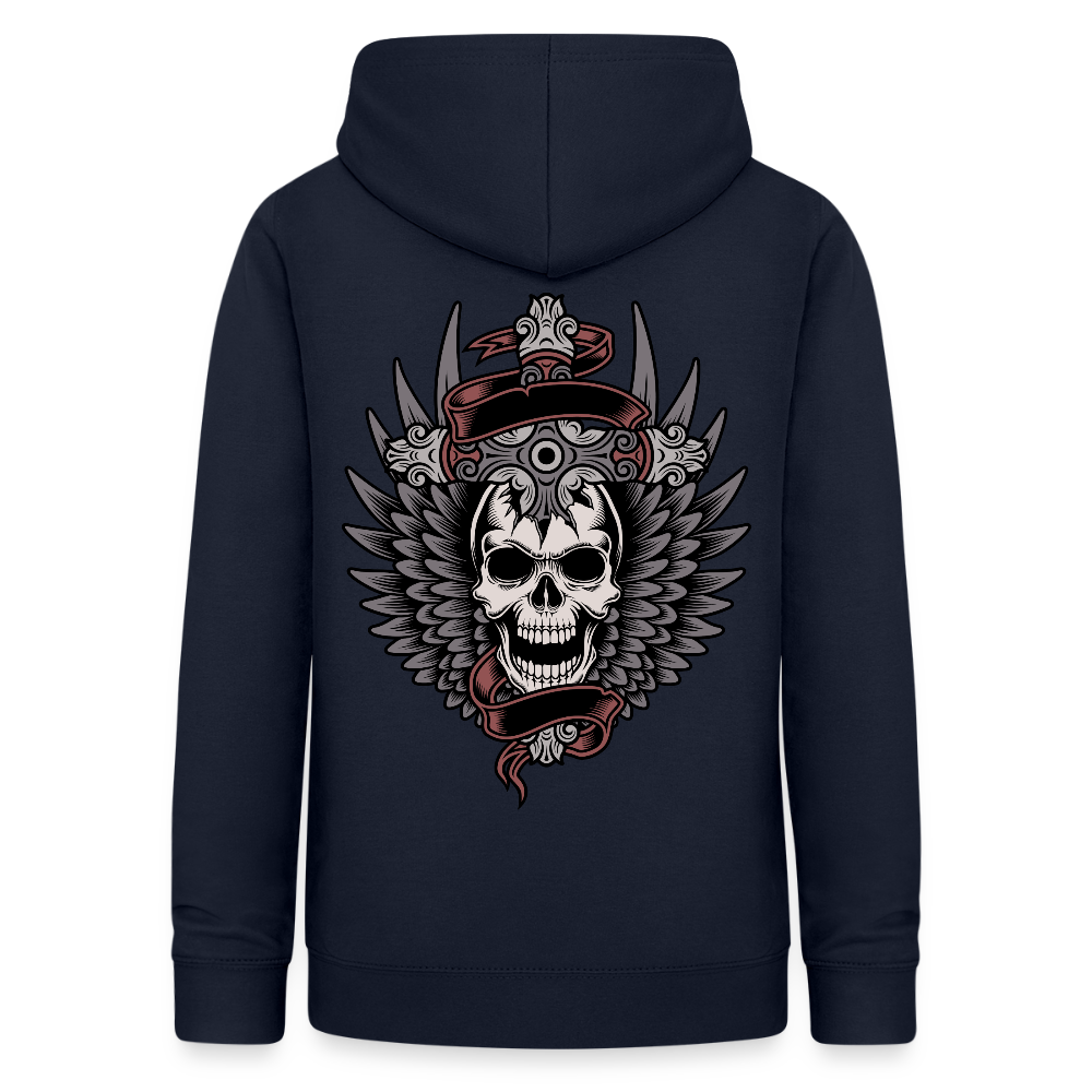 Frauen Hoodie "Totenkopf-Schwert" - Navy