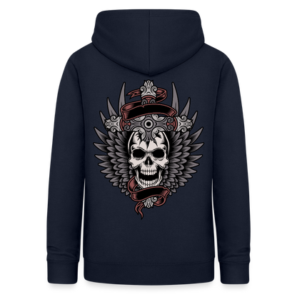 Frauen Hoodie "Totenkopf-Schwert" - Navy