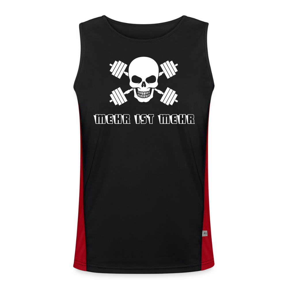 Funktionelles Tanktop Herren "Mehr ist Mehr" - Schwarz/Rot