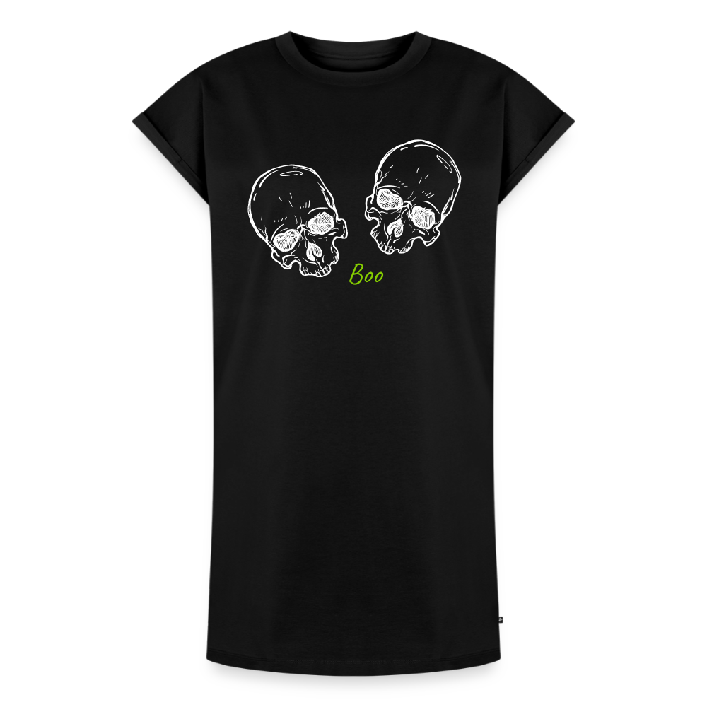 Damen T-Shirt Kleid "Boo.." - Schwarz