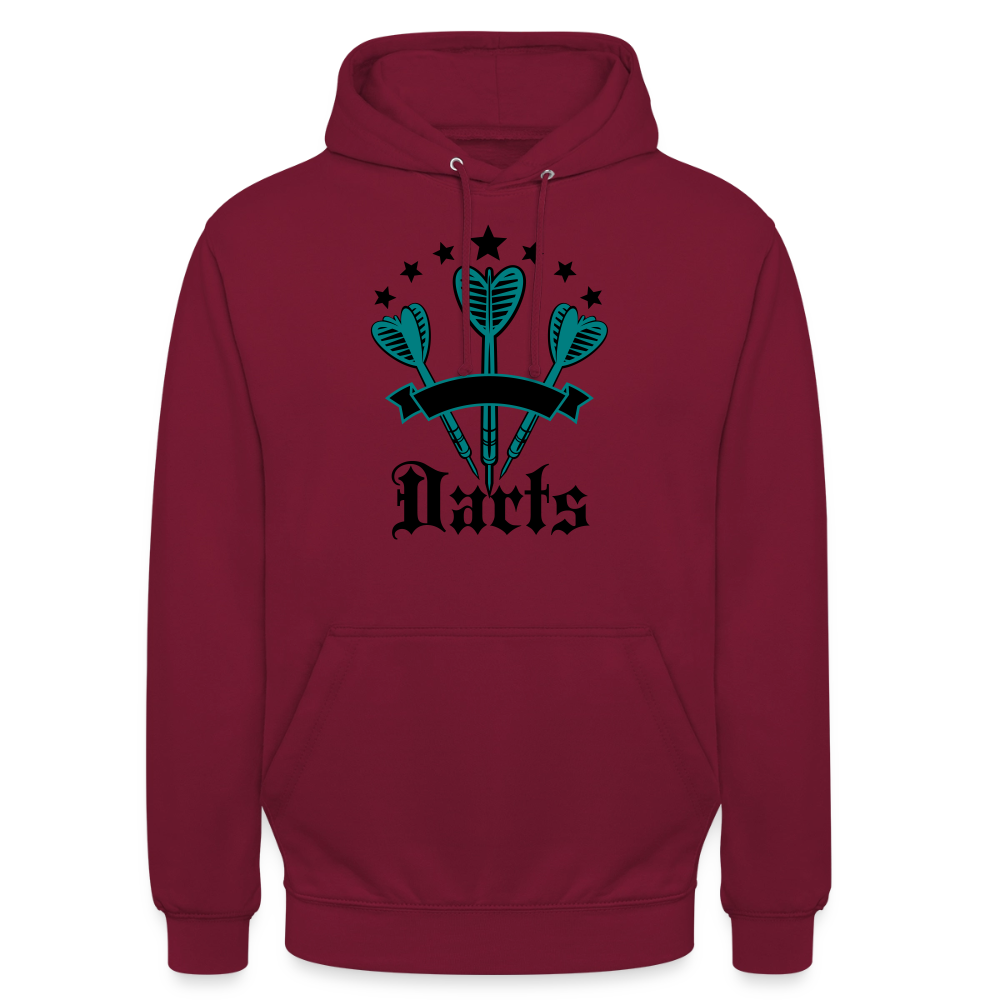 Hoodie Unisex "Darts" - Bordeaux