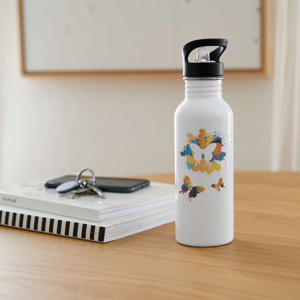 Trinkflasche "Schmetterlinge" - Weiß
