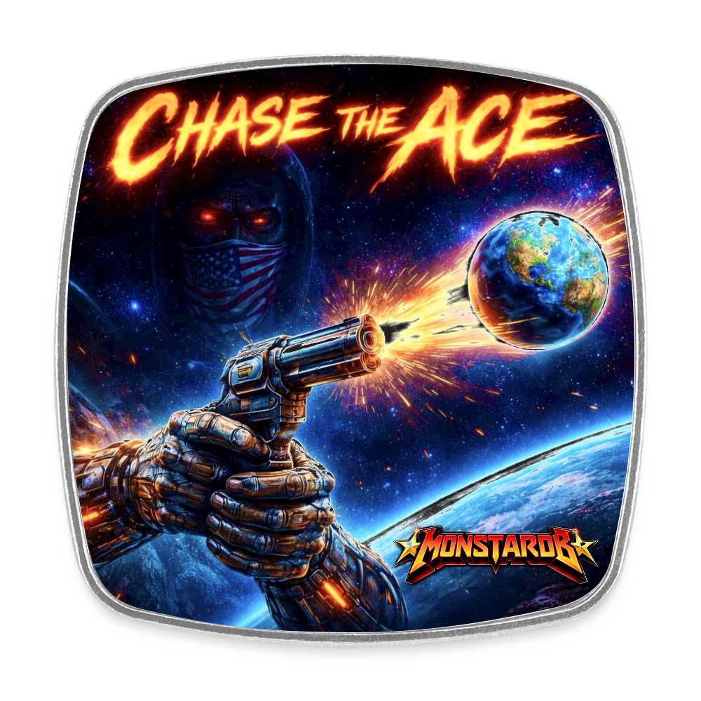 Viereckiger Kühlschrankmagnet "Chase the Ace" - Weiß