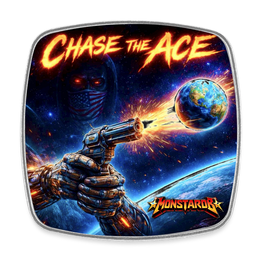 Viereckiger Kühlschrankmagnet "Chase the Ace" - Weiß