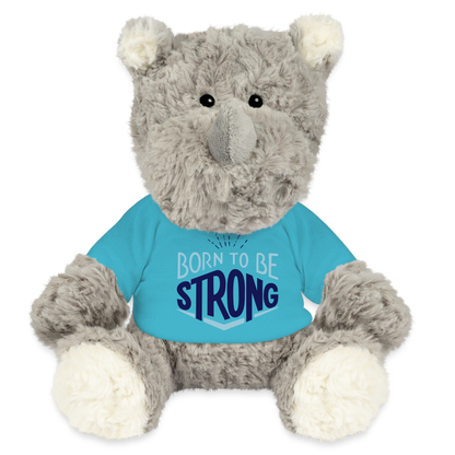 Maskottchen Nashorn "Strong" - mit Customizer personalisierbar - Atollblau