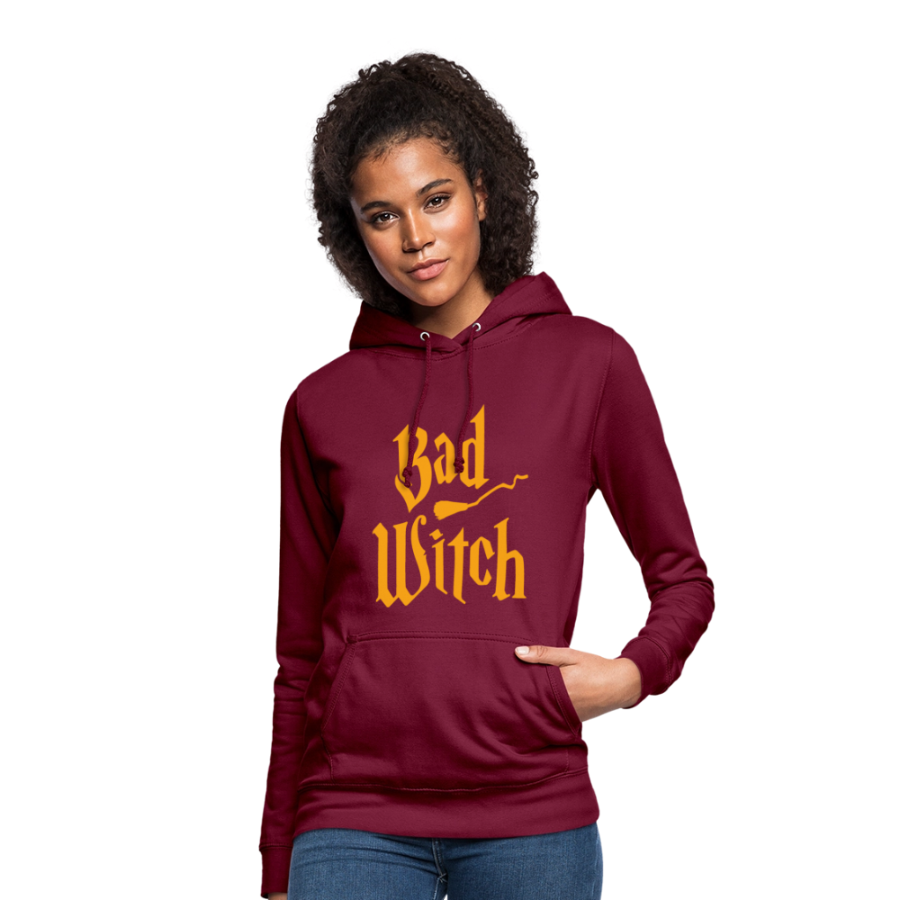 Frauen Hoodie "Bad Witch" - mit Customizer personalisierbar - Bordeaux