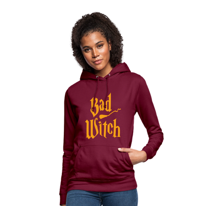 Frauen Hoodie "Bad Witch" - mit Customizer personalisierbar - Bordeaux