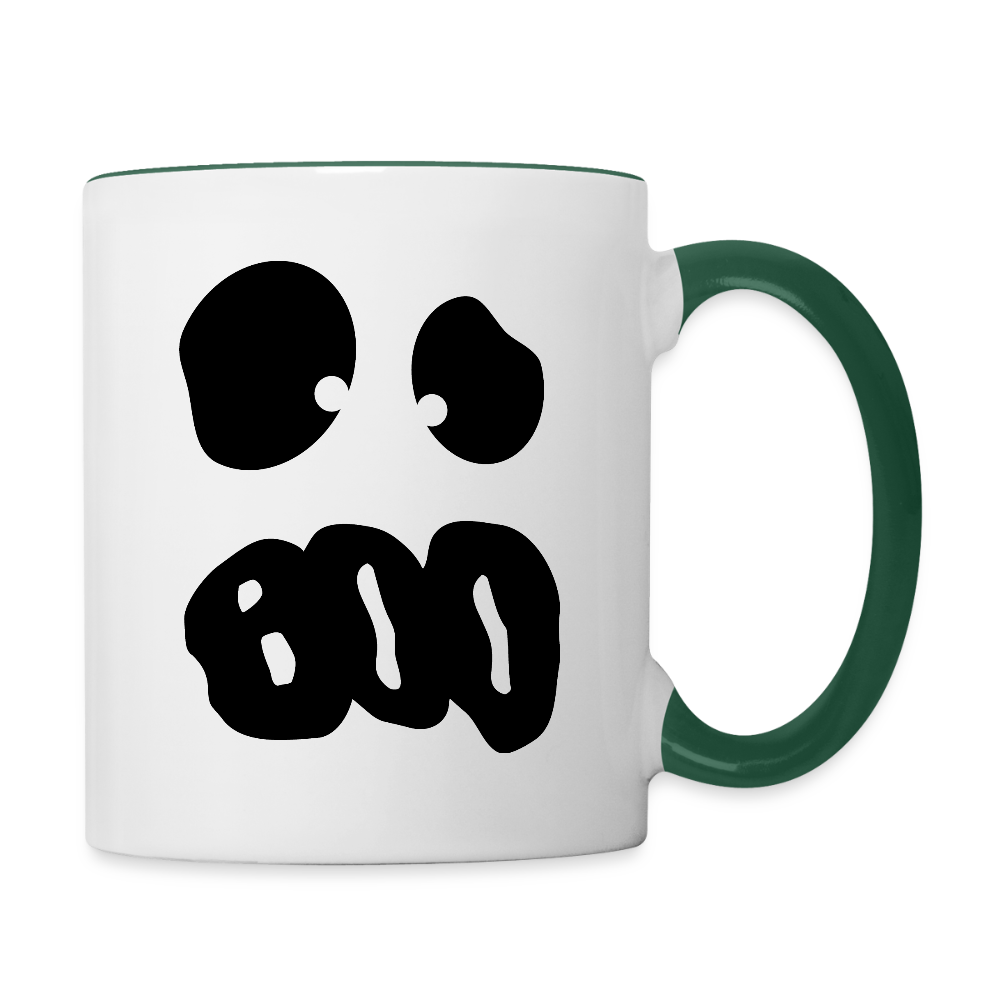Tasse zweifarbig "Happy Halloween" - Weiß/Dunkelgrün