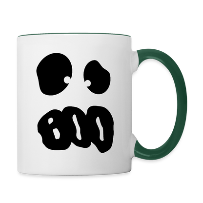 Tasse zweifarbig "Happy Halloween" - Weiß/Dunkelgrün