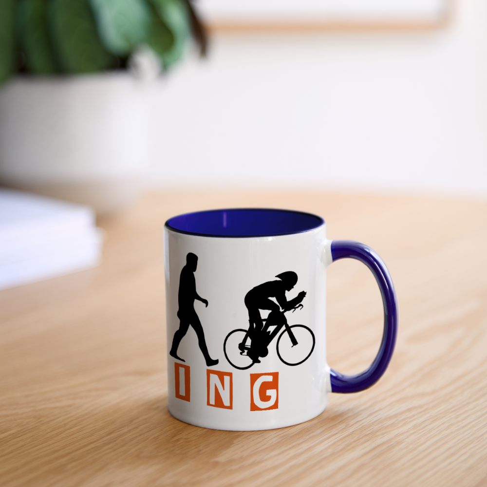 Panoramatasse "Cycling" - Weiß/Kobaltblau