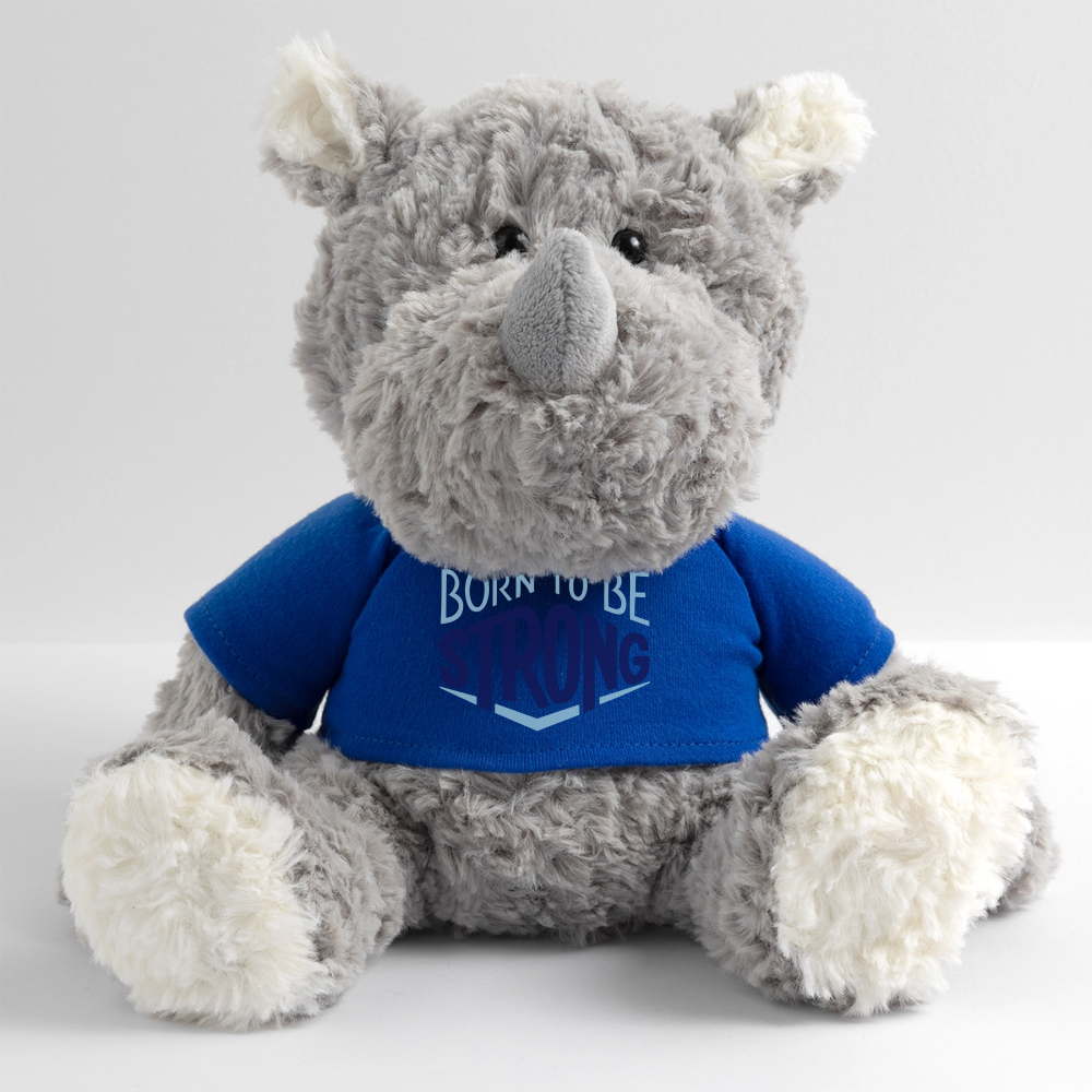 Maskottchen Nashorn "Strong" - mit Customizer personalisierbar - Königsblau