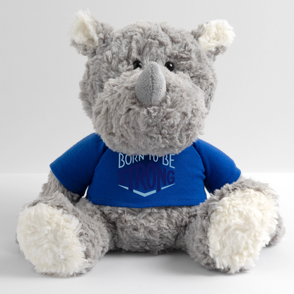 Maskottchen Nashorn "Strong" - mit Customizer personalisierbar - Königsblau