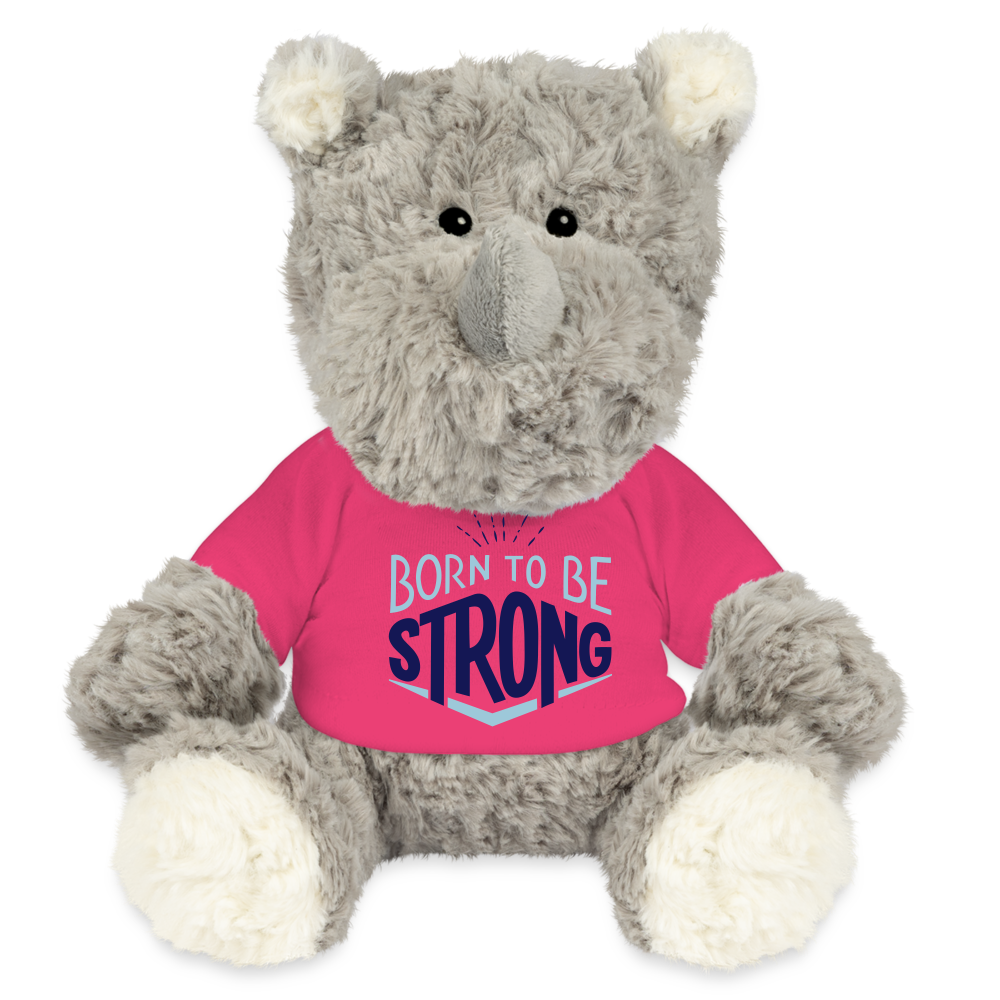 Maskottchen Nashorn "Strong" - mit Customizer personalisierbar - Pink