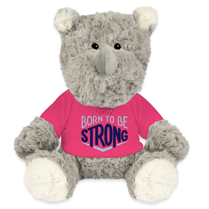 Maskottchen Nashorn "Strong" - mit Customizer personalisierbar - Pink