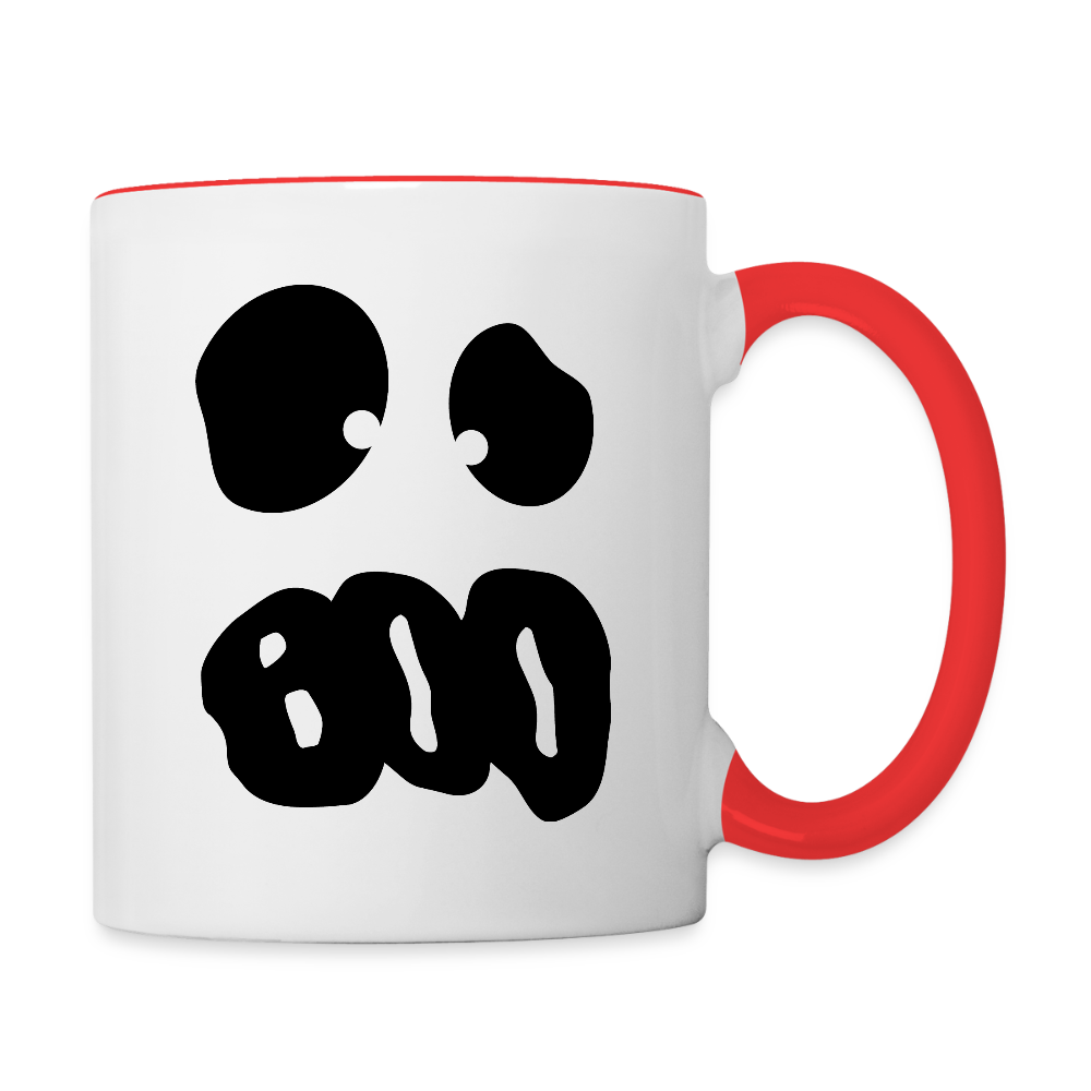 Tasse zweifarbig "Happy Halloween" - Weiß/Rot