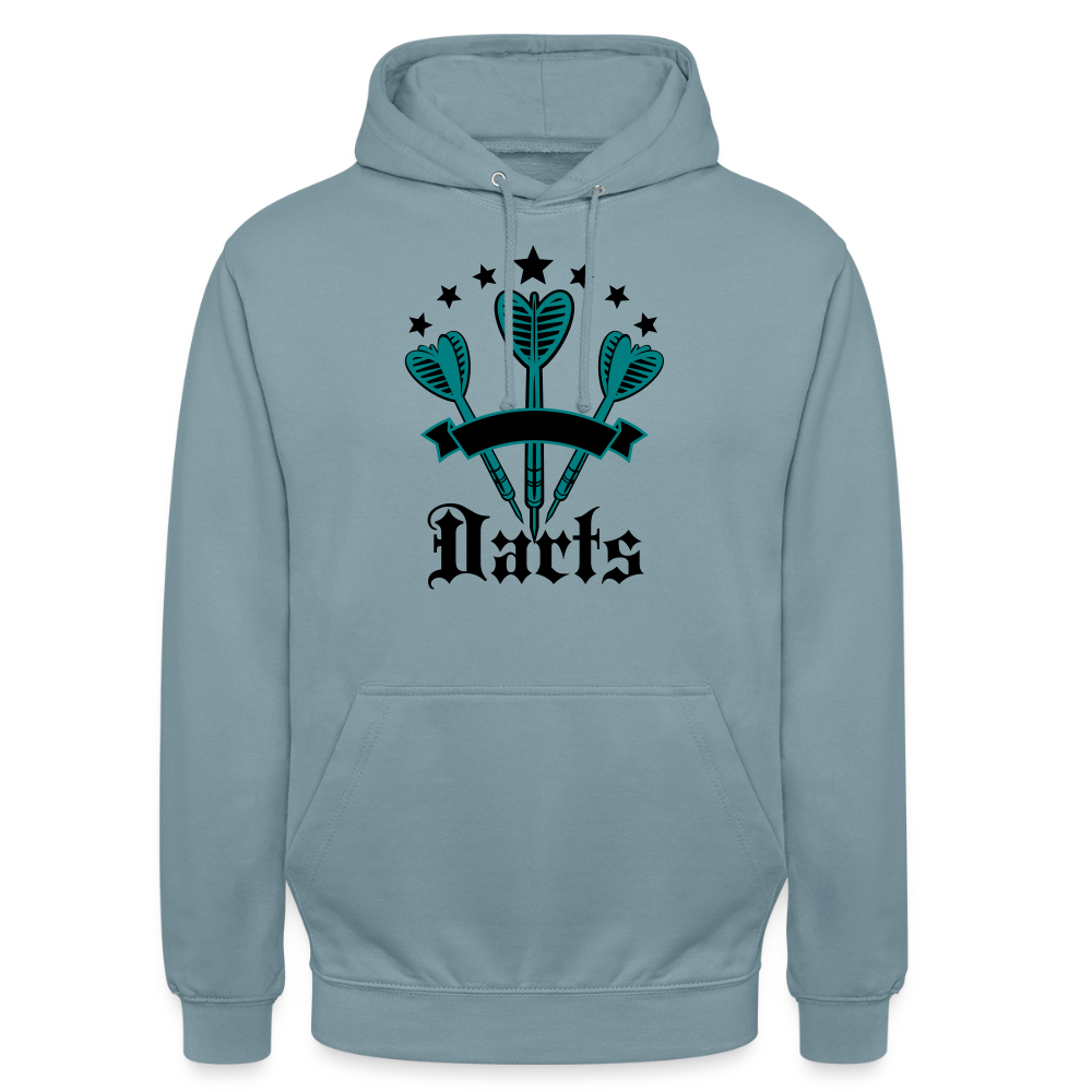 Hoodie Unisex "Darts" - Nebelblau