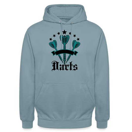 Hoodie Unisex "Darts" - Nebelblau