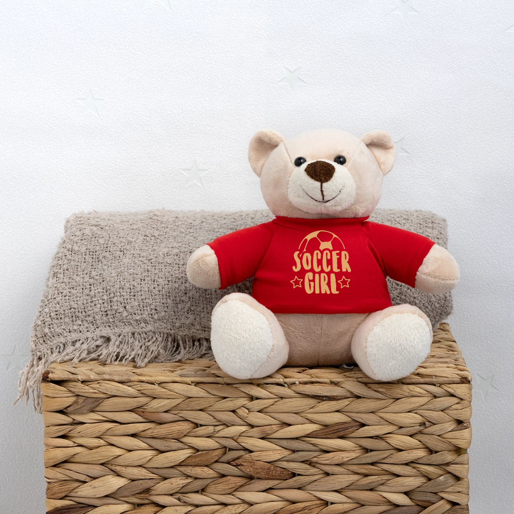 Maskottchen Teddy "Soccer Girl" - Rot
