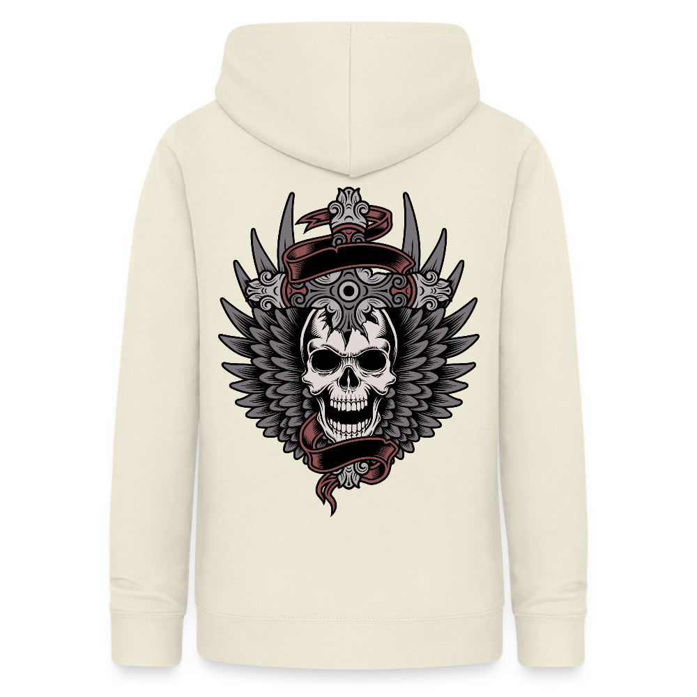 Frauen Hoodie "Totenkopf-Schwert" - Vanille-Milchshake