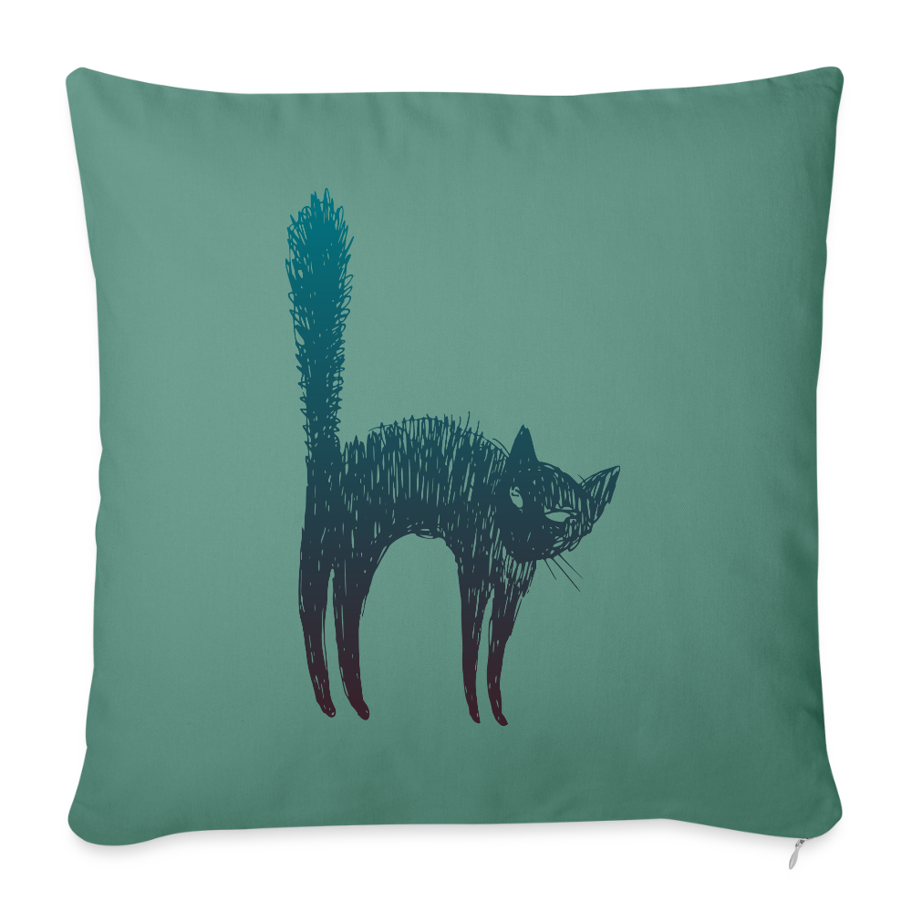 Sofakissenbezug 44 x 44 cm "Hallow-Cat" - mit Customizer personalisierbar - Tanngrün