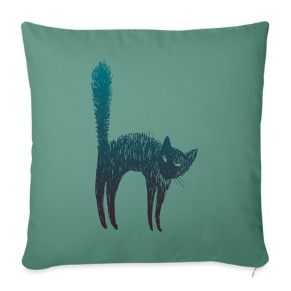 Sofakissenbezug 44 x 44 cm "Hallow-Cat" - mit Customizer personalisierbar - Tanngrün