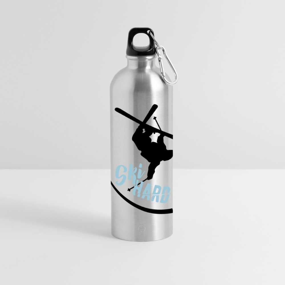 METALLIC Karabiner Wasserflasche "Ski Hard" - Lightsilver