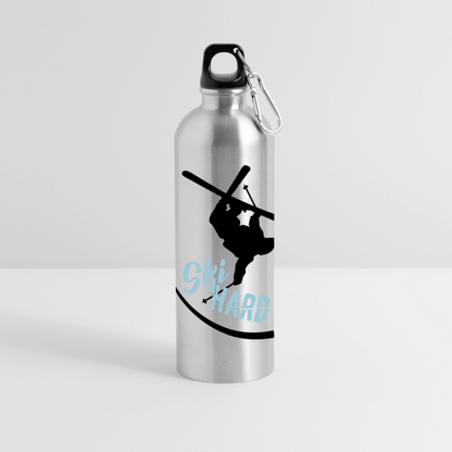 METALLIC Karabiner Wasserflasche "Ski Hard" - Lightsilver