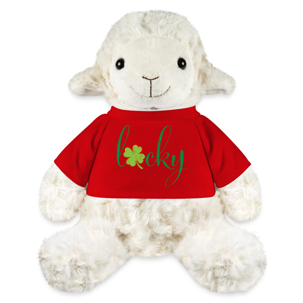 Maskottchen Schaf "Lucky" - mit Customizer personalisierbar - Rot