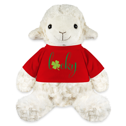 Maskottchen Schaf "Lucky" - mit Customizer personalisierbar - Rot
