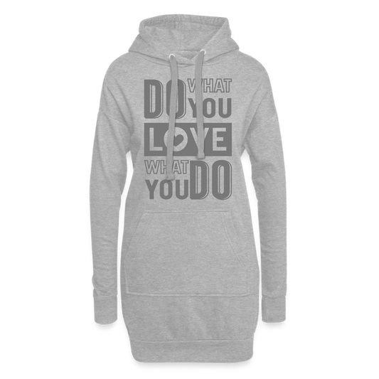 Hoodie-Kleid "Love what you do" - Grau meliert