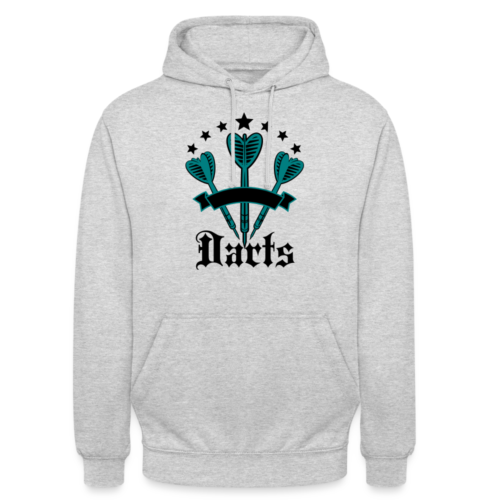Hoodie Unisex "Darts" - Hellgrau meliert