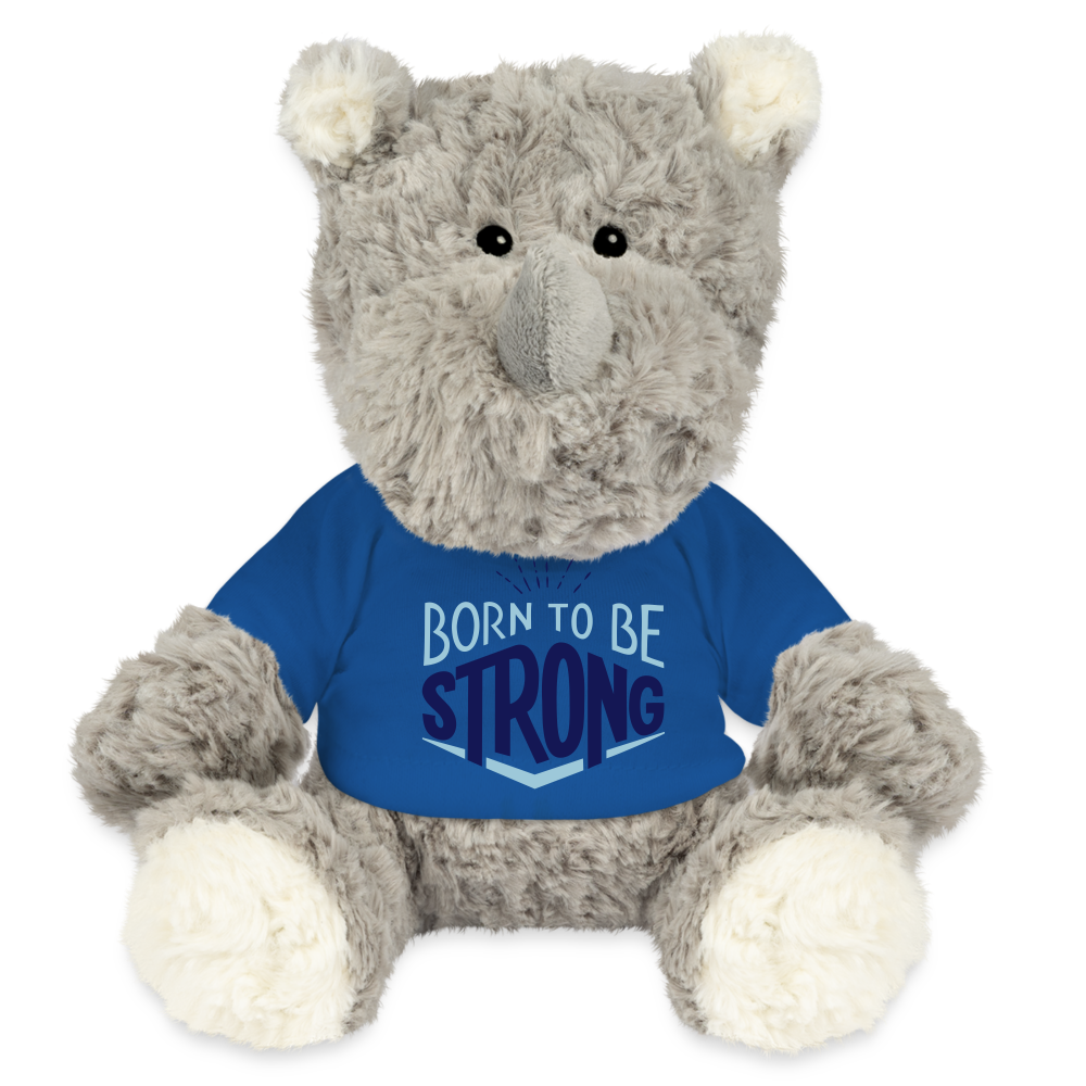 Maskottchen Nashorn "Strong" - mit Customizer personalisierbar - Königsblau