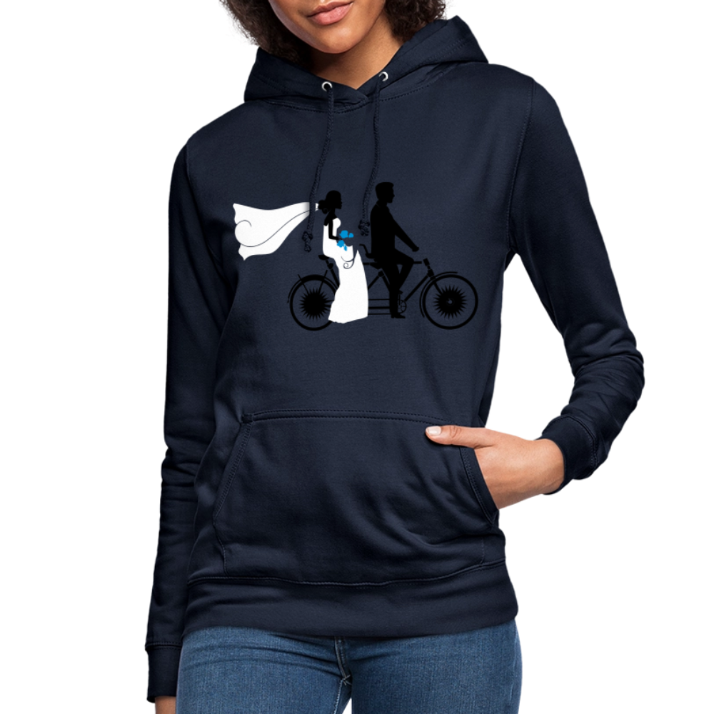 Hoodie Damen "Hochzeitsfahrrad" - mit Customizer personalisierbar - Navy