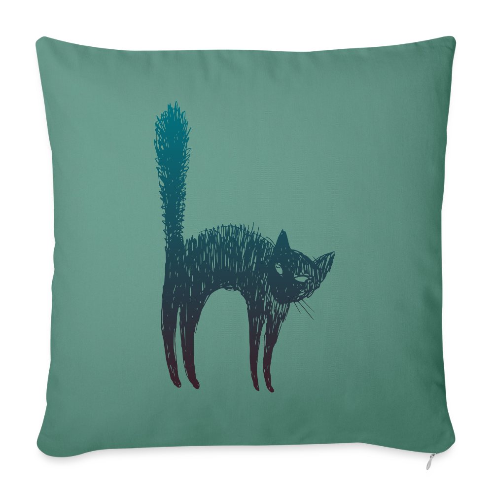 Sofakissenbezug 44 x 44 cm "Hallow-Cat" - Tanngrün
