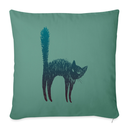 Sofakissenbezug 44 x 44 cm "Hallow-Cat" - Tanngrün
