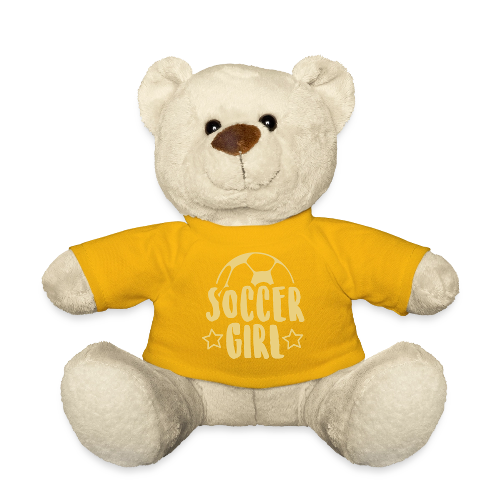 Maskottchen Teddy "Soccer Girl" - Sonnengelb