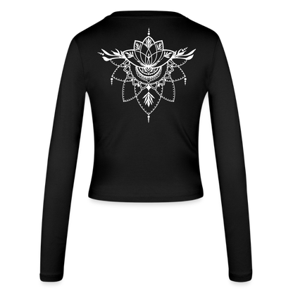 Frauen Slim Fit Langarmshirt "Henna White" - mit Customizer personalisierbar - Schwarz