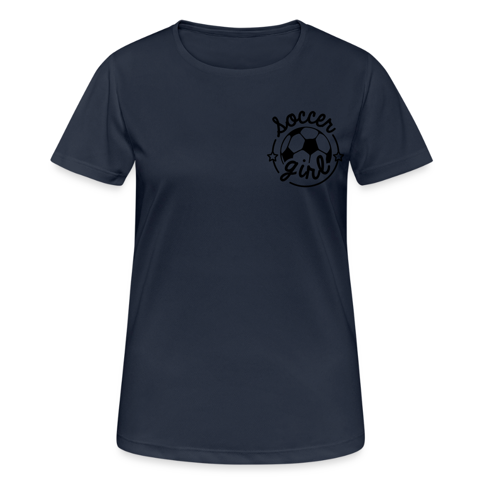 T-Shirt atmungsaktiv Damen "Soccer Girl" - Dunkelnavy