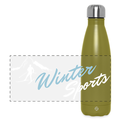 Thermosflasche "Wintersports" - Olivgrün 