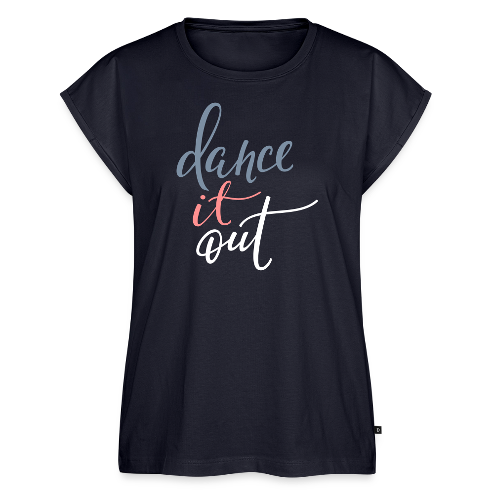 T-Shirt mit gerollten Ärmeln Damen "dance" - Navy
