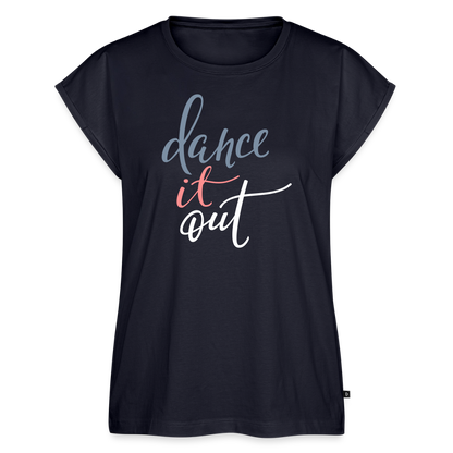 T-Shirt mit gerollten Ärmeln Damen "dance" - Navy