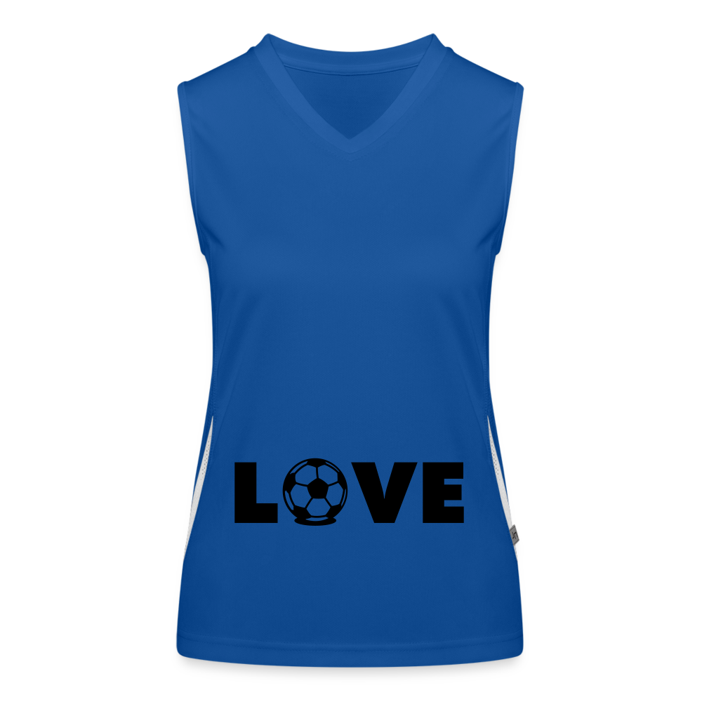 Funktionelles Tanktop Damen "Love Football" - mit Customizer personalisierbar - Royal/Weiß