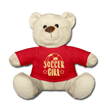 Maskottchen Teddy "Soccer Girl" - Rot