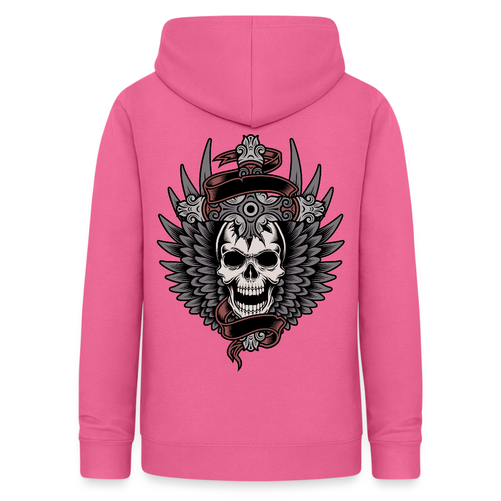 Frauen Hoodie "Totenkopf-Schwert" - Pink